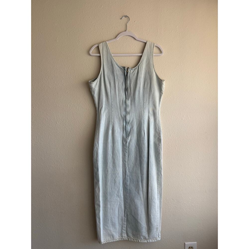 Vintage 90's Margo's Sport Denim Midi Dress grunge rocker biker retro coastal - Picture 5 of 8